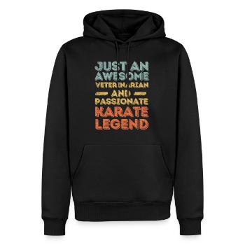 Vétérinaire Karaté légende rétro - Sweat à capuche Premium bio Homme - noir - Devant - Nico (187cm)