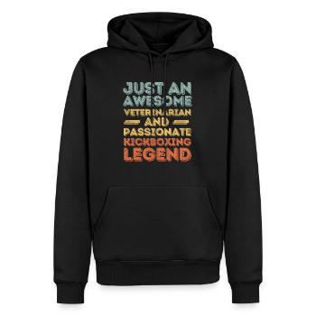 Tierarzt Kickboxen Legende retro - Männer Premium Bio Hoodie - Schwarz - Vorne - Nico (187cm)