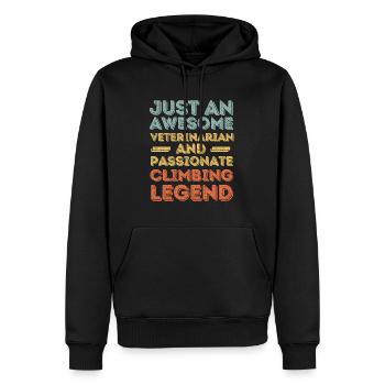 Tierarzt Kletterlegende retro - Männer Premium Bio Hoodie - Schwarz - Vorne - Nico (187cm)
