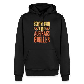 Schweißer und Grillen - Männer Premium Bio Hoodie - Schwarz - Vorne - Nico (187cm)