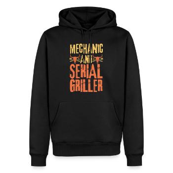 Mechaniker und Seriengriller - Männer Premium Bio Hoodie - Schwarz - Vorne - Nico (187cm)