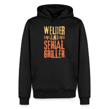 Soudeur et Serial Griller - Sweat à capuche Premium bio Homme - noir - Devant - Nico (187cm)