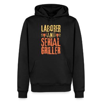 Laborer and Serial Griller - Men’s Premium Organic Hoodie - black - Front - Nico (187cm)