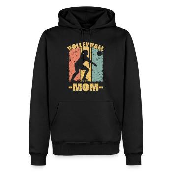 Maman volleyball - Sweat à capuche Premium bio Homme - noir - Devant - Nico (187cm)