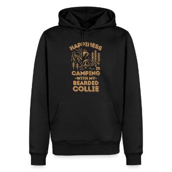 Camping avec barbu-colley - Sweat à capuche Premium bio Homme - noir - Devant - Nico (187cm)