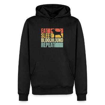 Manger dormir Limier répéter - Sweat à capuche Premium bio Homme - noir - Devant - Nico (187cm)