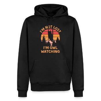 Eulen beobachtung für Ornithologen - Männer Premium Bio Hoodie - Schwarz - Vorne - Nico (187cm)