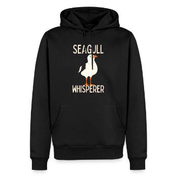 Mouette drôle Citation de Seagull - Sweat à capuche Premium bio Homme - noir - Devant - Nico (187cm)