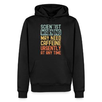 Wissenschaftler brauchen dringend Kaffee - Männer Premium Bio Hoodie - Schwarz - Vorne - Nico (187cm)