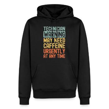 Techniker brauchen dringend Kaffee - Männer Premium Bio Hoodie - Schwarz - Vorne - Nico (187cm)