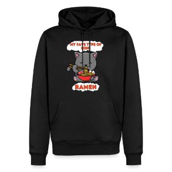 My fave type of men - Men’s Premium Organic Hoodie - black - Front - Nico (187cm)