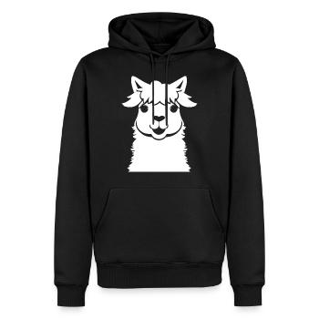 Lustige Alpaka-Silhouette Freche Spaß-Alpakas - Männer Premium Bio Hoodie - Schwarz - Vorne - Nico (187cm)