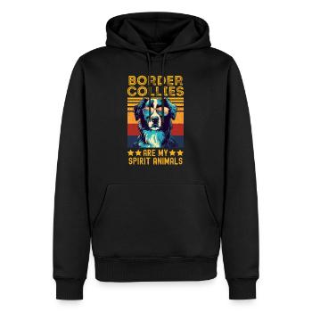 Lunettes de soleil Border Collie rétro - Sweat à capuche Premium bio Homme - noir - Devant - Nico (187cm)