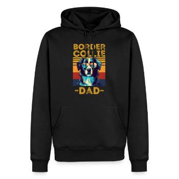 Border collie lunettes de soleil papa rétro - Sweat à capuche Premium bio Homme - noir - Devant - Nico (187cm)