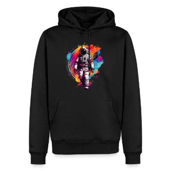 Astronaute coloré - Sweat à capuche Premium bio Homme - noir - Devant - Nico (187cm)