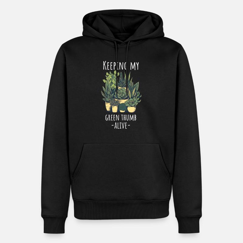 Succulentes drôle de dicton - Sweat à capuche Premium bio Homme - noir