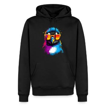 Bunter Pinguin mit Sonnenbrille - Männer Premium Bio Hoodie - Schwarz - Vorne - Nico (187cm)
