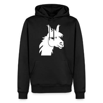 Lustige Lama-Silhouette Freche Spaß-Lamas - Männer Premium Bio Hoodie - Schwarz - Vorne - Nico (187cm)