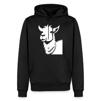 Funny Llama Silhouette Cheeky Fun Llamas - Men’s Premium Organic Hoodie - black - Front - Nico (187cm)