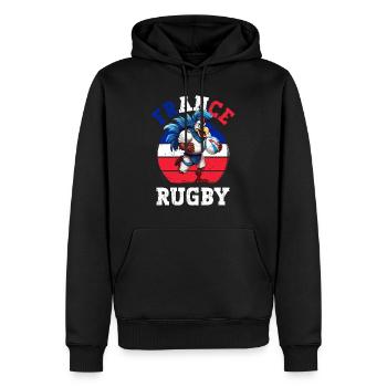 Rugby Frankreich 2023 Hahn Rugbyball Spieler Fan - Männer Premium Bio Hoodie - Schwarz - Vorne - Nico (187cm)