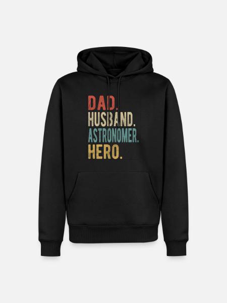Astronom Vater Ehemann Held - Männer Premium Bio Hoodie - Schwarz