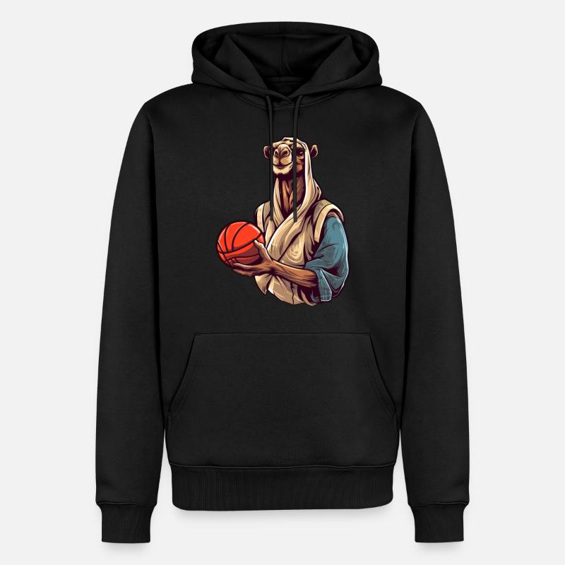 Basketball Kamel - Männer Premium Bio Hoodie - Schwarz