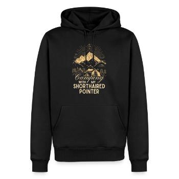 Camping allemand Kurzhaar - Sweat à capuche Premium bio Homme - noir - Devant - Nico (187cm)