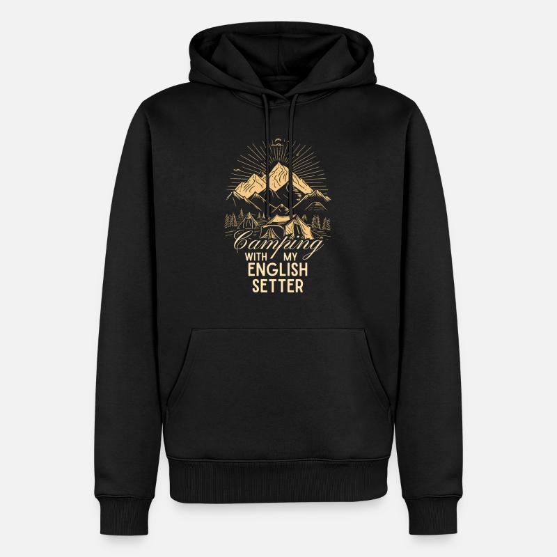 Setter Anglais Camping - Sweat à capuche Premium bio Homme - noir