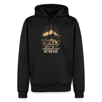 Chesapeake Bay Retriever Camping Zelten Wandern - Männer Premium Bio Hoodie - Schwarz - Vorne - Nico (187cm)