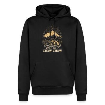 Chow Chow Camping Camping Randonnée - Sweat à capuche Premium bio Homme - noir - Devant - Nico (187cm)