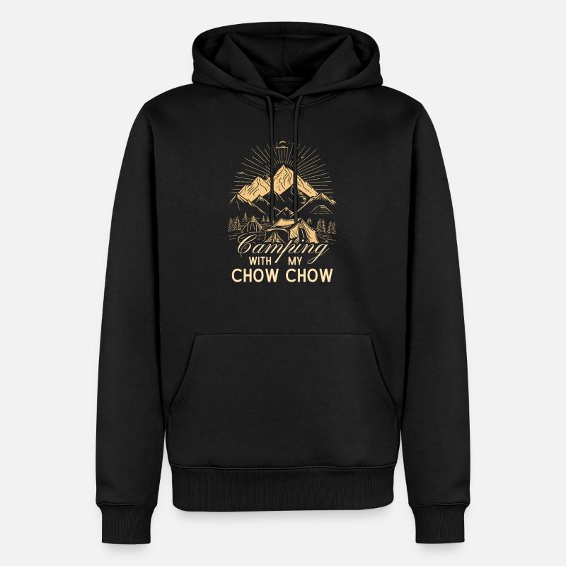 Chow Chow Camping Camping Randonnée - Sweat à capuche Premium bio Homme - noir