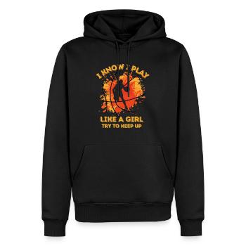 Basketball Frauen Mädchen Farbklecks Farbspritzer - Männer Premium Bio Hoodie - Schwarz - Vorne - Nico (187cm)