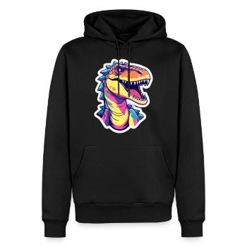 Tyrannosaurus Rex Dinosaure Illustration - Sweat à capuche Premium bio Homme - noir - Devant - Nico (187cm)