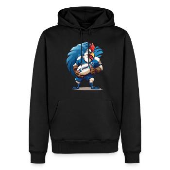 Rugby France Coq Ballon De Rugby Joueur Fan De Sport - Sweat à capuche Premium bio Homme - noir - Devant - Nico (187cm)