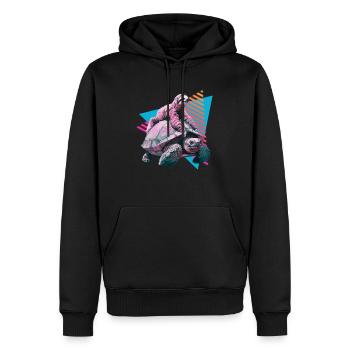 Sloth rides turtle - Men’s Premium Organic Hoodie - black - Front - Nico (187cm)
