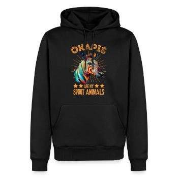 Buntes Okapi Farbkleckse Farbspritzer - Männer Premium Bio Hoodie - Schwarz - Vorne - Nico (187cm)