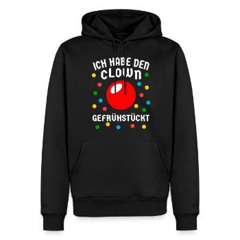 Faschingsmuffel Clown gefrühstückt Kein Kostüm Fun - Männer Premium Bio Hoodie - Schwarz - Vorne - Nico (187cm)