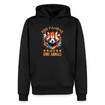 Red Panda Farbkleckse Farbspritzer - Männer Premium Bio Hoodie - Schwarz - Vorne - Nico (187cm)
