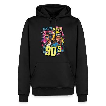 90s 90er Jahre Musik Bunt Party Karneval Kostüm - Männer Premium Bio Hoodie - Schwarz - Vorne - Nico (187cm)