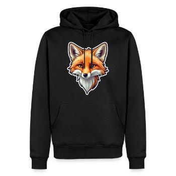 Fox Illustration - Men’s Premium Organic Hoodie - black - Front - Nico (187cm)