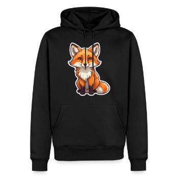 Fox Illustration - Men’s Premium Organic Hoodie - black - Front - Nico (187cm)