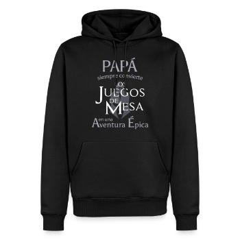 Papa, du bist großartig - Männer Premium Bio Hoodie - Schwarz - Vorne - Nico (187cm)