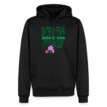 Monstre Monstera - Sweat à capuche Premium bio Homme - noir - Devant - Nico (187cm)