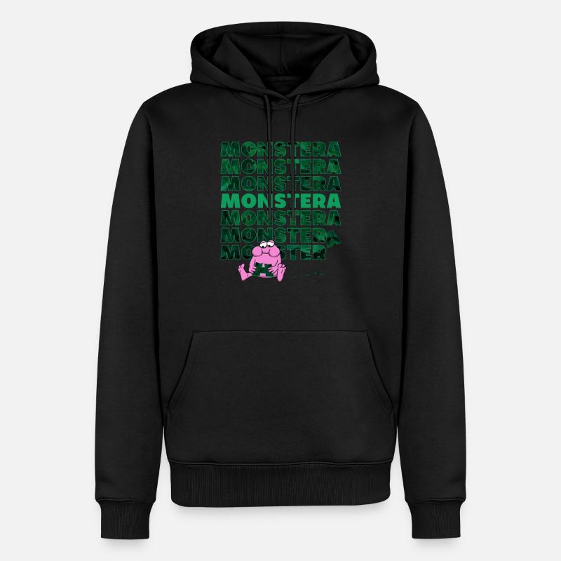 Monstera Monster - Männer Premium Bio Hoodie - Schwarz