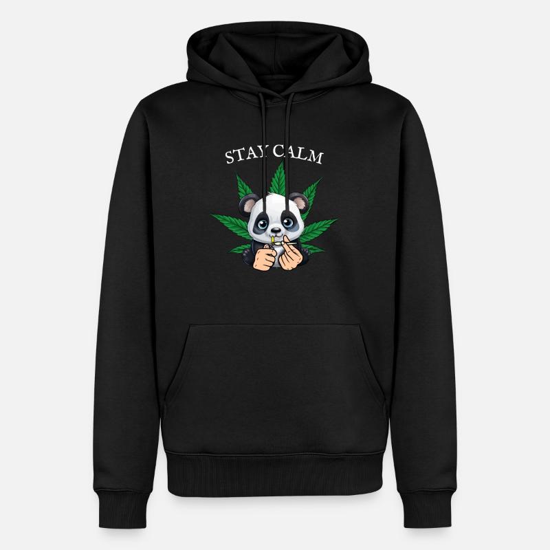 Entspannter Panda - Männer Premium Bio Hoodie - Schwarz