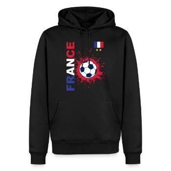 france football equipe de france deux étoiles fran - Sweat à capuche Premium bio Homme - noir - Devant - Nico (187cm)