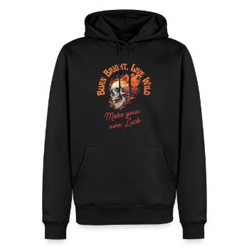 Burn Bright, Live Wild - Men’s Premium Organic Hoodie - black - Front - Nico (187cm)