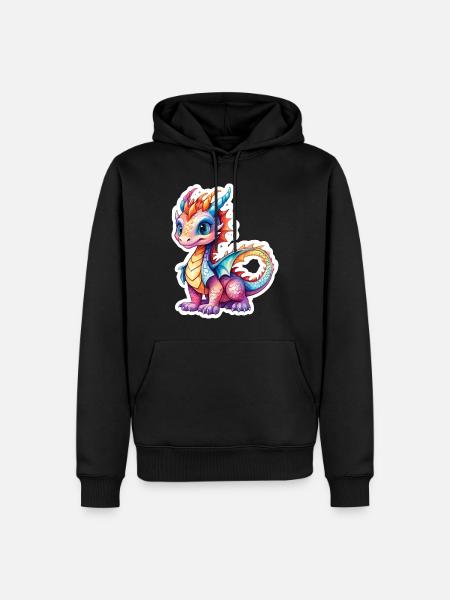 Drache Wasserfarben - Männer Premium Bio Hoodie - Schwarz