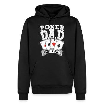 Poker Dad Bluffer Fan witziges Retro Papa - Männer Premium Bio Hoodie - Schwarz - Vorne - Nico (187cm)