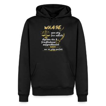 Sternzeichen WAAGE - Männer Premium Bio Hoodie - Schwarz - Vorne - Nico (187cm)